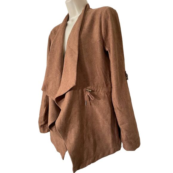 HYFVE NWOT Camel Jacket. Lightweight Knit, suede feel, Unique, Ladies Small - Picture 4 of 6
